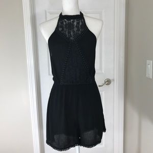 love, Fire Los Angeles Black Black Romper Large